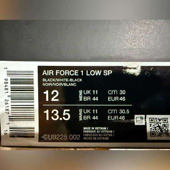 Supreme X Nike Air Force 1 low top - size 12 - Picture 11 of 11